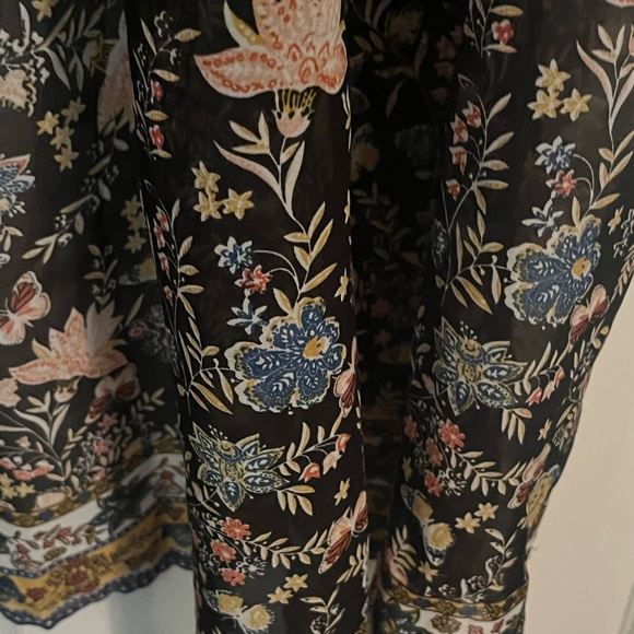 Zanzea Open Front Semi Sheer Maxi Duster Butterfly Garden Long Sleeve - Picture 5 of 7